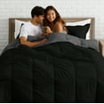 thumbnail image 6 of Bare Home Goose Down Alternative Reversible Comforter, Oversized Queen, Black/Gray, 6 of 6