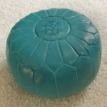 nuLOOM Living Leather Moroccan Pouf Ottoman