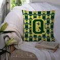 thumbnail image 3 of Carolines Treasures CJ1075-QPW1414 Letter Q Football Green & Yellow Fabric Decorative Pillow, 3 of 4
