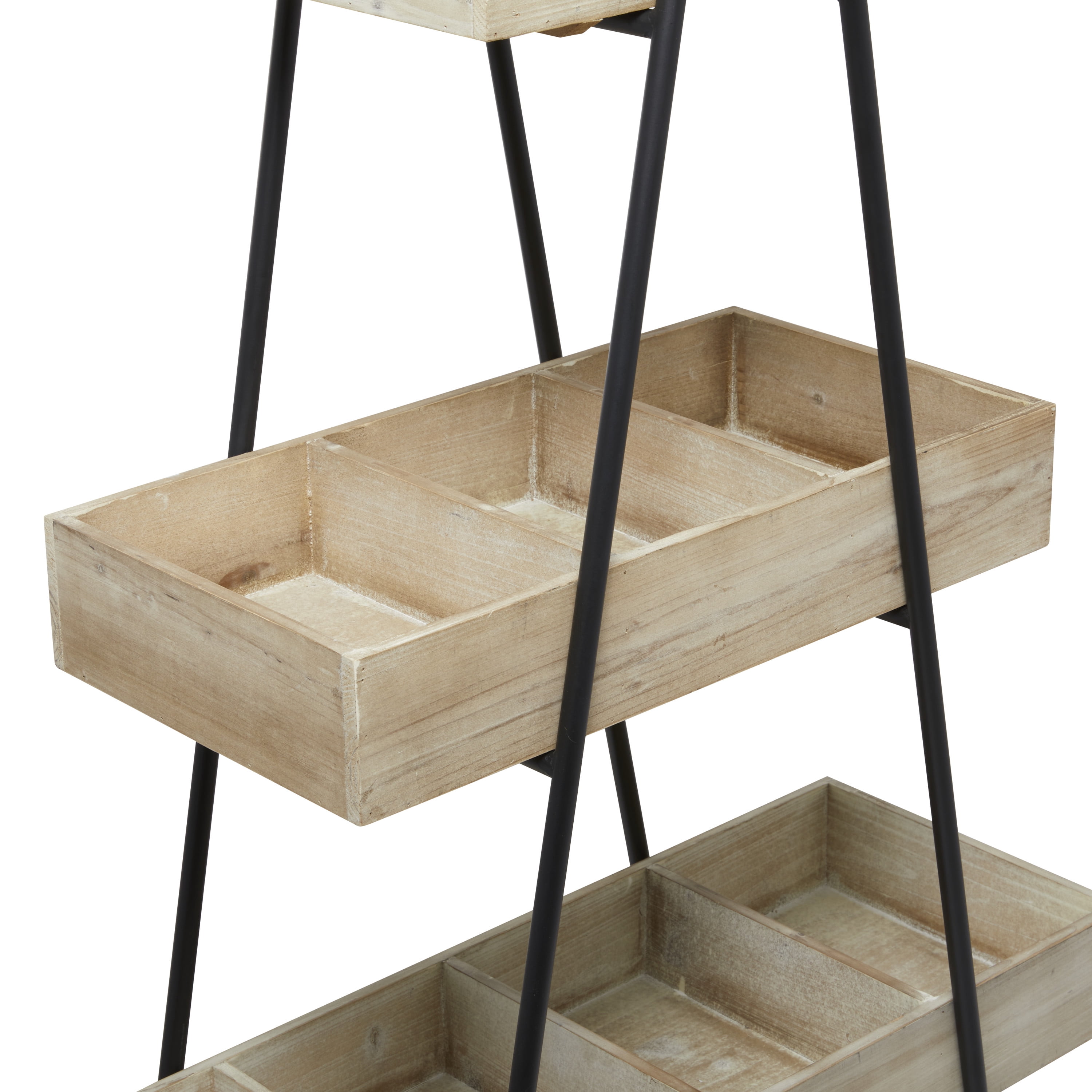 DecMode 32" x 13" x 56" 3 Tier Brown Wood Indoor Outdoor Plantstand