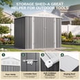 thumbnail image 2 of Homall 6 x 4 ft Outdoor Metal Storage Shed, Garden Tool Shed with Floor Frame & Lockable Double Doors for Backyard, Patio, Lawn, Gray, 2 of 6