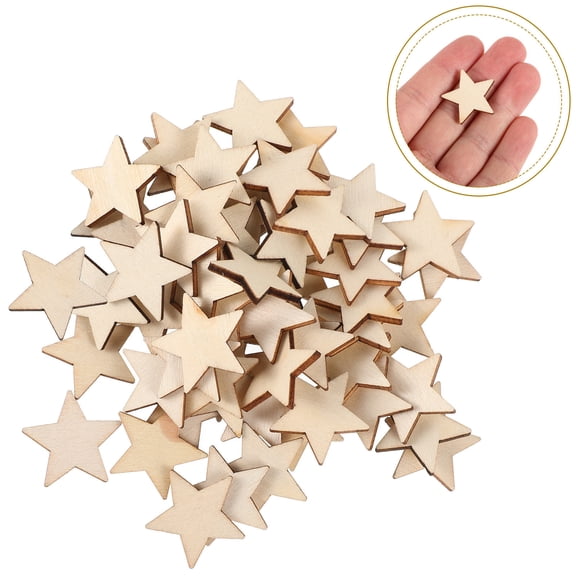 SEWCHICS Craft Stars Wood Beige For Art Projects 200Pcs 1X1X0.08In