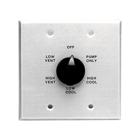 1 pc Dial 1-1/4 in. H X 5-3/4 in. W Black Metal Evaporative Cooler Wall Switch
