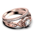 thumbnail image 2 of Dazzling Half Halo 1.75 Carat Round Cut Diamond Moissanite Engagement Ring Wedding Ring in 925 Sterling Silver With 18k Rose Gold Plating, Promise Ring, Bridal Set, Matching Band, 2 of 4