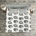 thumbnail image 3 of Ambesonne Artichoke Quilted Bedspread Set 3 Pcs, Farm Vegetables Food, King Size, Black and White, 3 of 3