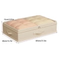 thumbnail image 2 of Extra Large Under Bed Storage Bag, Flat Foldable Container for Down Jackets and Quilts, High Capacity Clothes Organizer for Seasonal Storage, Beige, 2 of 4