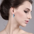 thumbnail image 2 of Gem Stone King 4.00 Ct Oval Cabochon Blue Simulated Opal 925 Sterling Silver Earrings, 2 of 4