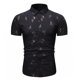 thumbnail image 1 of Camisa de manga corta con estampado de ramitas y corte entallado de negocios con botones informales para hombre, 1 of 4