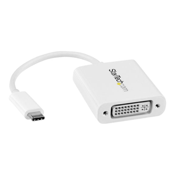 StarTech.com CDP2DVIW USB C to DVI Adapter - White - 1920x1200 - USB Type C Video Converter for Your DVI D Display / Monitor / Projector (CDP2DVIW)