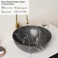 thumbnail image 4 of 30 inch Bathroom Vanity with Sink, Floating Vanities with Ultra-Thin Marble Ceramic Basin and Countertop, Extra Large Storage Drawer, Soft-Close Design, Pre-Assembled Cabinet, Brown, 4 of 7