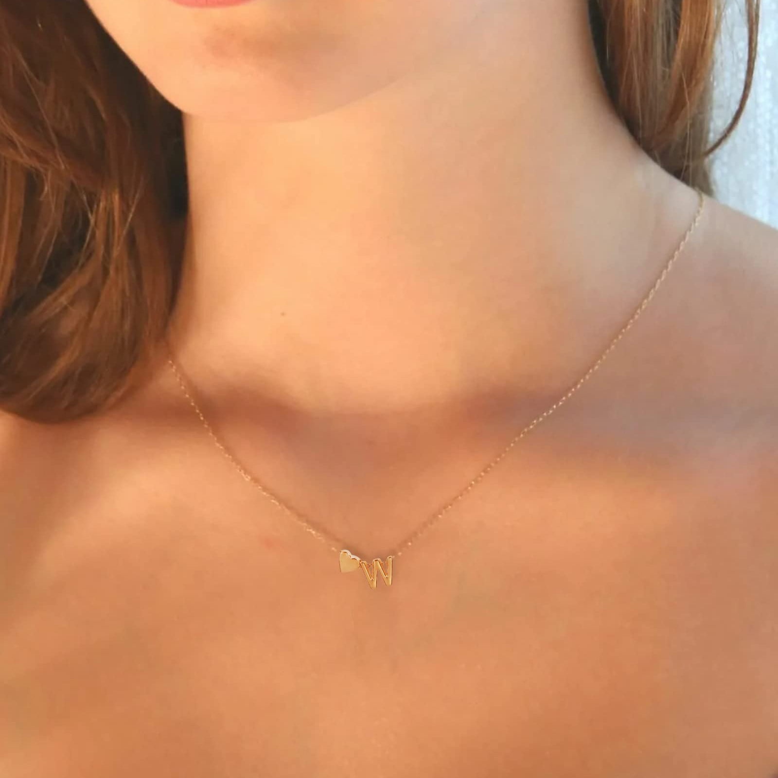 Pt Women Girls Silver Tiny Love Heart Initial Letter Necklace Alphabet A-pt  Personalized Name Pendant Choker Necklaces | Fruugo KR