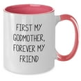 thumbnail image 2 of Funny Godmother Gifts from Family and Friends, Unique Two Tone Coffee Mug for Godmother, 'First My Godmother, Forever My Friend' Quote, Christmas Unique Gifts, 2 of 4