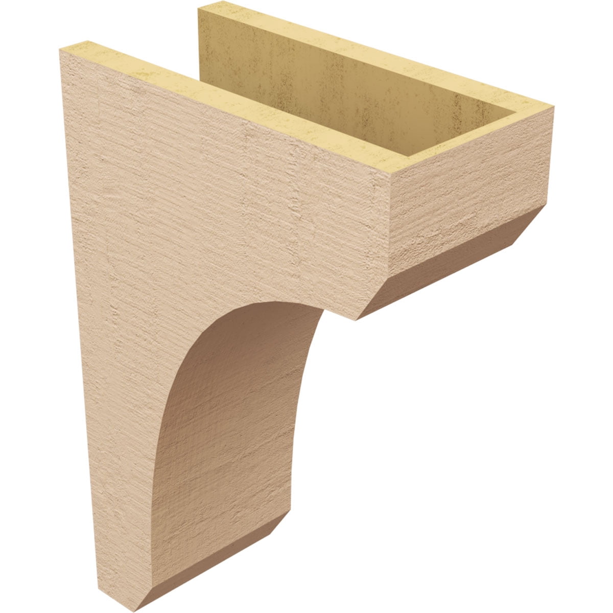 6"W x 12"D x 18"H Classic Legacy Rough Cedar Woodgrain TimberThane Corbel, Primed Tan
