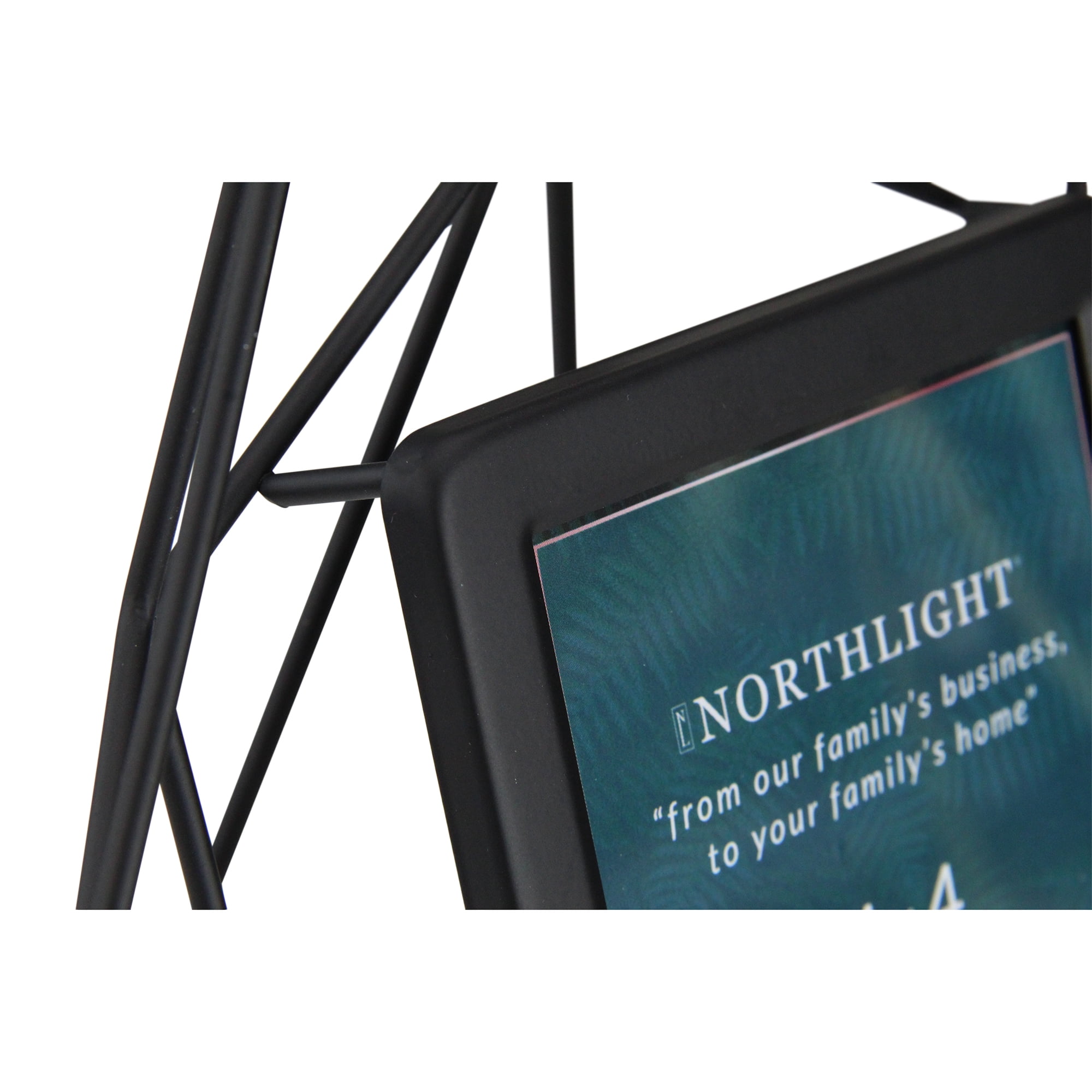 Northlight Hexagonal Metal Picture Frame with Easel Stand - for 4" x 4" Photo - 8" - Black