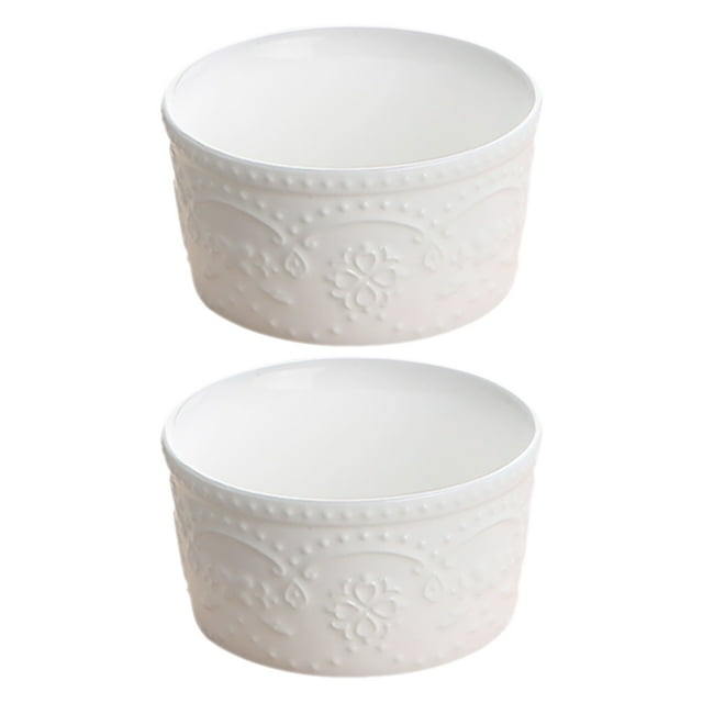 Shisuyan 2pcs Ceramic Baking Bowl Kitchen Steamed Egg Bowl Pudding Bowl Kitchen Baking Tool