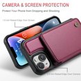 thumbnail image 3 of Funda tipo cartera Vinich para iPhone 14 con tarjetero, color rojo, 3 of 9