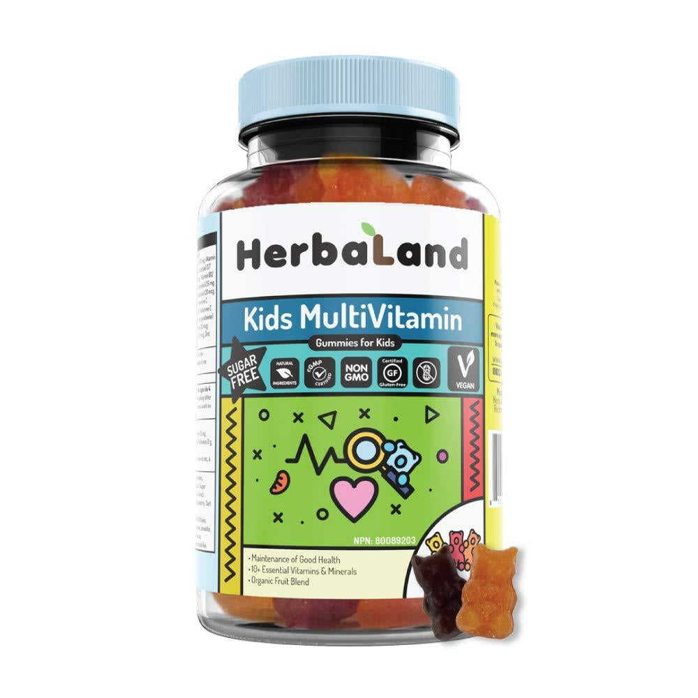 Herbaland Vegan Multivitamins Gummies for Kids 10+ Essential Vitamins