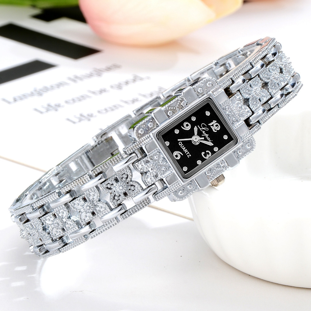 MIARHBFashion Women Stainless Steel Crystal Dial Quartz Bracelet Luxury Wrist Watch C ( watch for women )