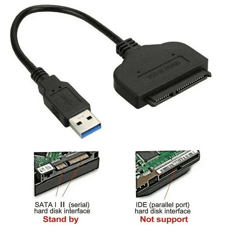 SATA to USB Cable - USB 3.0 to 2.5” SATA III Hard Drive Adapter - External  Converter for SSD/HDD Data Transfer (USB3S2SAT3CB) 