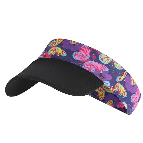 Byoo Toddler Girls Breathable Visor Hat Vibrant Printed Daily Outdoor Running Sports Sun Hat