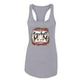 thumbnail image 3 of Baseball Mom Jaguar Print Sports Ladies Racerback Tank Top, Heather Grey, Small, 3 of 5
