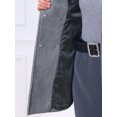 thumbnail image 5 of INSPIRE CHIC Women's Winter Coat Notched Lapel Collar Double Breasted Elegant Office Work Outerwear Trench Coats with Belt XS Gray, 5 of 6