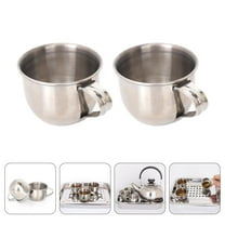 UPOUART  2pcs Small Stainless Steel Mugs 70ml Drinking Rustproof Water Mug