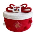 thumbnail image 3 of Cesta de cuerda decorativa multifuncional con tapa, caja de almacenamiento para juguetes Blanco rojo, 3 of 9