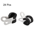 thumbnail image 3 of Uxcell 24pcs Stainless Steel Cable Clamps 5/16 Inch Rubber Cushioned Insulated Clamp for Tube Pipe Wire Cord, 3 of 7