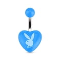 thumbnail image 4 of Belly Ring with Playboy Bunny Printed Acrylic Heart 14g, 4 of 6