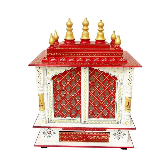 Wooden Temple For Home / Home Temple /Pooja Mandir/ Pooja Mandap / Temple for Home / Wall Hanging Mandir / MDF Board White Mandir