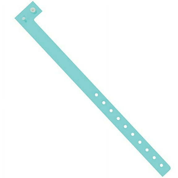 Plastic Wristbands 3/4" x 10" Aqua 500/Case