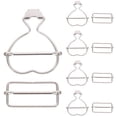 thumbnail image 1 of Durable Zinc Alloy Heart-Shaped Clothes Buckles for Daily Use 10 Pieces Silver Color, 1 of 9