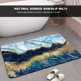 thumbnail image 5 of Earth Bath Mat,Blue White Black and Gold Marble Non-Slip Volume Super Absorbent Fast Drying for Bathroom Kitchen Door mat,Eco-Friendly Easy to Clean 16×24Inch (40 * 60cm), 5 of 6