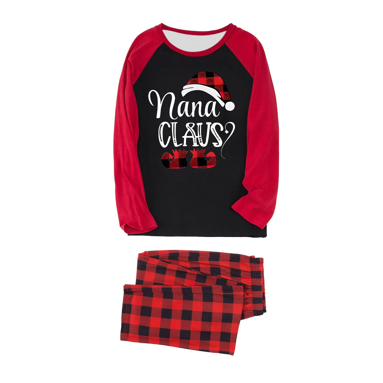 Santa s Hat Pattern Family Christmas Pajamas Matching Sets Family Matching Outfits Warm and fuzzy Christmas Pjs Perfect for Christmas Morning Family Photos Red Walmart