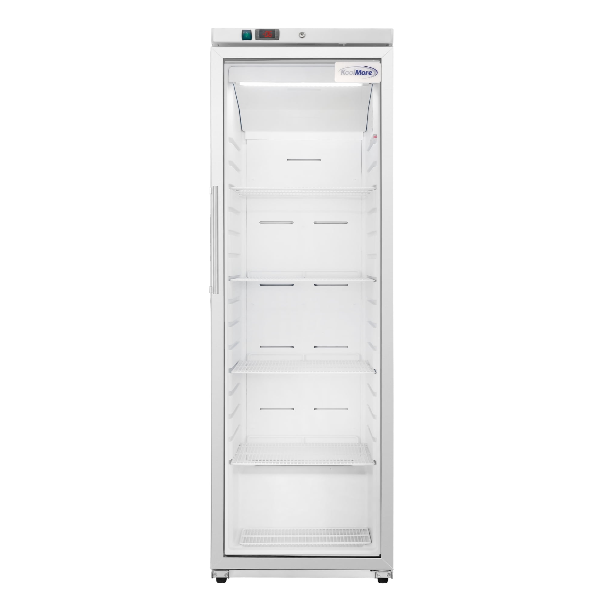 24 in. 12 cu. ft. Commercial Auto Defrost Glass Door Reach-In Freezer in White (KM-RIF-1GD12C-A)