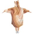 thumbnail image 2 of Wearable Blanket with Sleeves and Pocket Oversized Hooded Sweatshirt 3-14 YR Brown and Peach Swirling L, 2 of 7