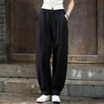 thumbnail image 5 of VEKDONE Pantalon Long en Lin pour Femmes Noir L, 5 of 5