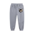 thumbnail image 4 of Boys And Girls Joger Elastic Waist Special Print Drawstring Sports Pants Gray 160, 4 of 5