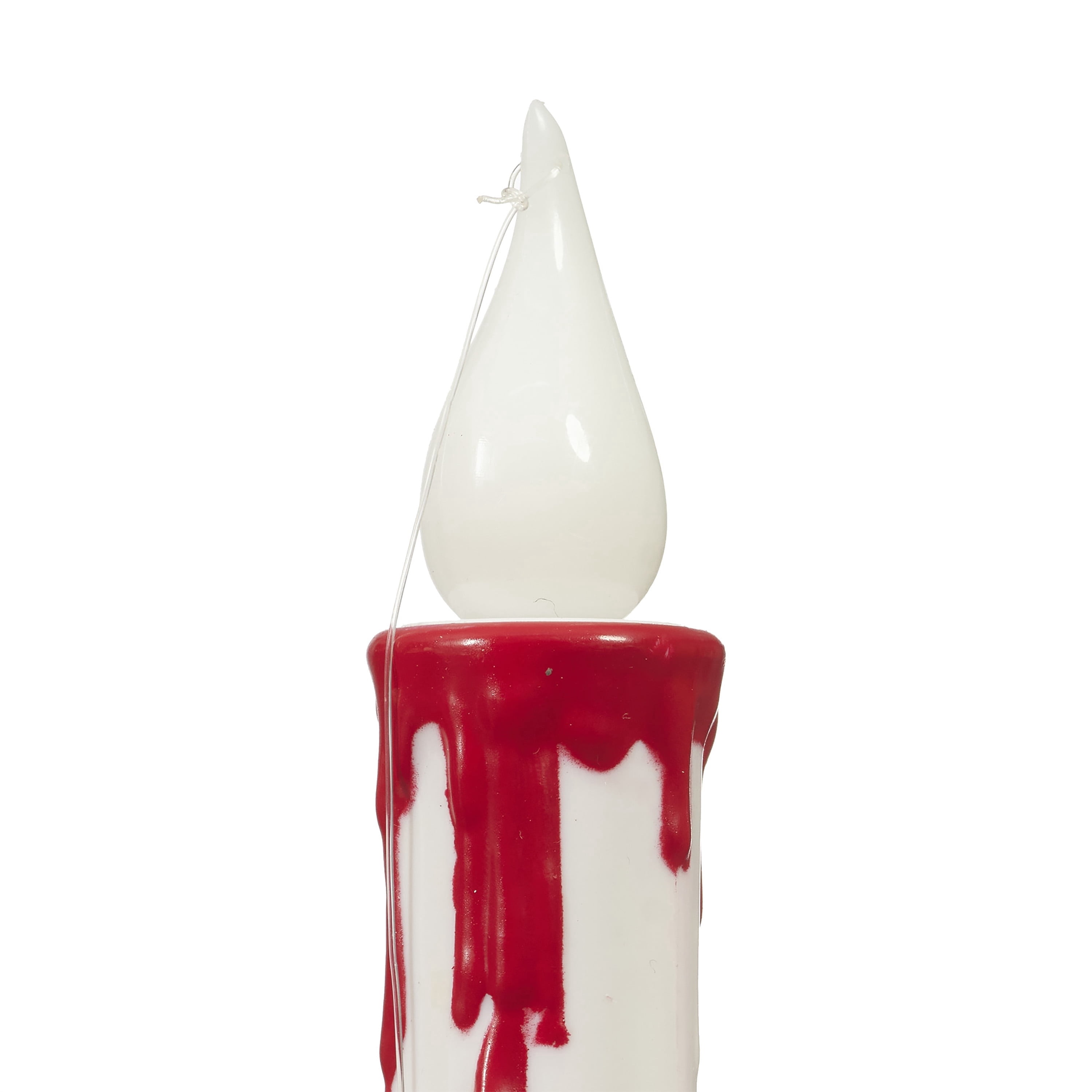 Battery-Operated LED Flickering Flame Hanging Candles, White, 7", 4 Count, Halloween by Way To Celebrate