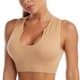 thumbnail image 2 of Women Deep V Sports Soft Bra,Sleeveless Racerback Tank Crop Underwear, 2 of 6