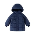 thumbnail image 5 of Ymyiu Jacket for Girls Baby Boys Thicken Winter Coat Toddler Girls Fleece Warm Hooded Jacket Clothes 2T 3T(Navy, 2-3 Years), 5 of 7