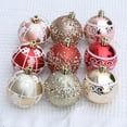 thumbnail image 5 of Virelaxpo 6-Piece Electroplated Plastic Christmas Ball Ornaments Set with Gift Box Design in Red Gold and Champagne Colors for Tree and Home Holiday Decorations, 5 of 5