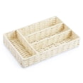 thumbnail image 4 of Clearance Sale!Rattan Woven Divided Cutlery Storage Organizer Caddy Tote - Basket Holder for Kitchen Table,Cabinet,Pantry - Holds Silverware,Forks,Knives,Spoons,Napkins and other Utensils, 4 of 7