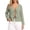 Light Green, variant on Women's Solid Color Thin Cotton Linen V Neck Long Sleeve Cardigan, Tie Front Open Front Blouse, Casual Summer Going Out Top, Breathable and Lightweight White S