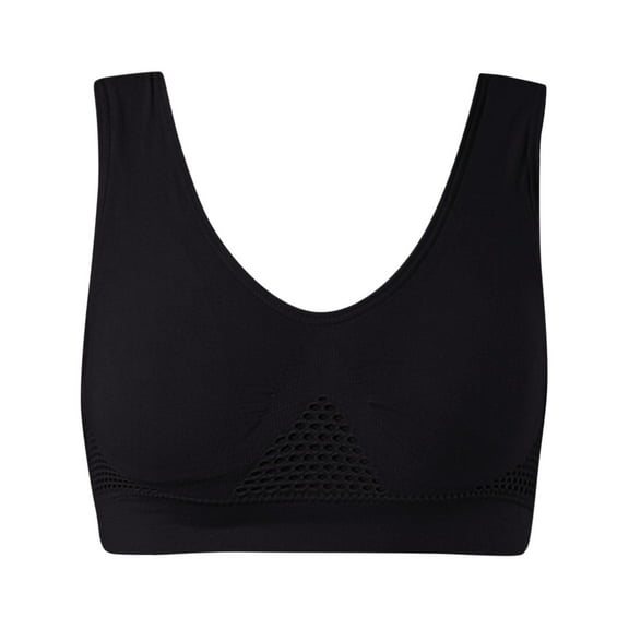 GILIGEGE Sports Bras for Women No Underwire Comfortable Wireless Seamless Push Up Bras Womens Sports Bra Padded Wirefree Breathable Yoga Bra Comfort Sleep Bra Workout Running Black L
