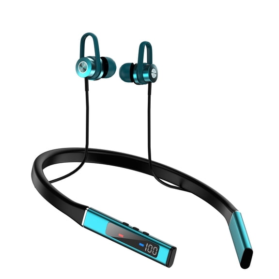 Neck Hanging Bluetooth Headphones Bluetooth 5.1 Wireless Sports Noise Cancelling Headphones With Mic For Fitness Running Compatible With Android And Ios Phones