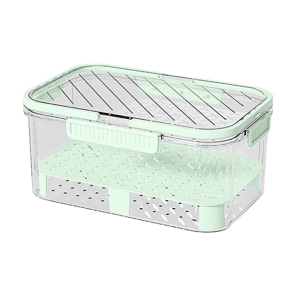 Ohmyroo Large Capacity Food Storage Container, Airtight Plastic Crisper with Lid for Kitchen Refrigerator Organization, Leak-proof Lunch Box for Office, Picnic & Outdoor Travel