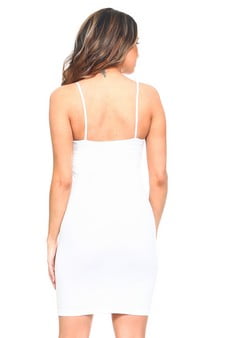 K-Cliffs Women's One Size Solid Seamless Long Strapless Cami Top or Dress, White, 95% Polyester 5% Spandex