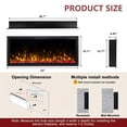 thumbnail image 4 of BOSSIN 50 inch Electric Fireplace Ultra Narrow Frame &Wider screen with Adjustable Flame Color and Speed,Remote Control with Timer,750/1500W, 4 of 7